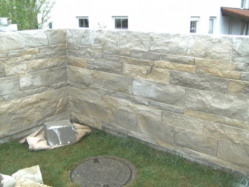 SONAT S313, Jura Mauersteine, beige-grau-gemischtfarbig, gesägt und gespalten, Garten