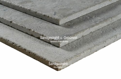 Jura Kalkstein, grau, sandgestrahlt und gebürstet, Kanten